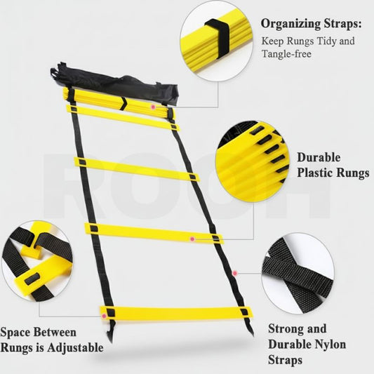 Agility Ladder for Speed, Footwork & Coordination Training – Portable Fitness Ladder for Athletes, Home Workouts & Outdoor Sports (Football, Basketball, Cricket)"