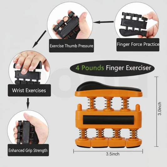 Hand Grip Finger Trainer – Adjustable Two-Way Spring Strengthener for Guitar, Piano & Fitness (Portable Exerciser Tool)