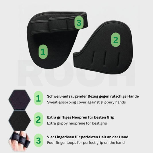 Workout Anti-Slip Grip Pads | Weightlifting, Dumbbell & Barbell Hand Protectors – Sweat-Proof, Padded Gym Grips for Better Control & Injury Prevention